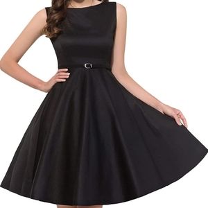 Boatneck Sleeveless Vintage Tea Dress
